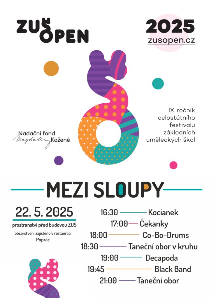 ZUŠ OPEN – Slavnost mezi sloupy, pop-up hraní po městě
