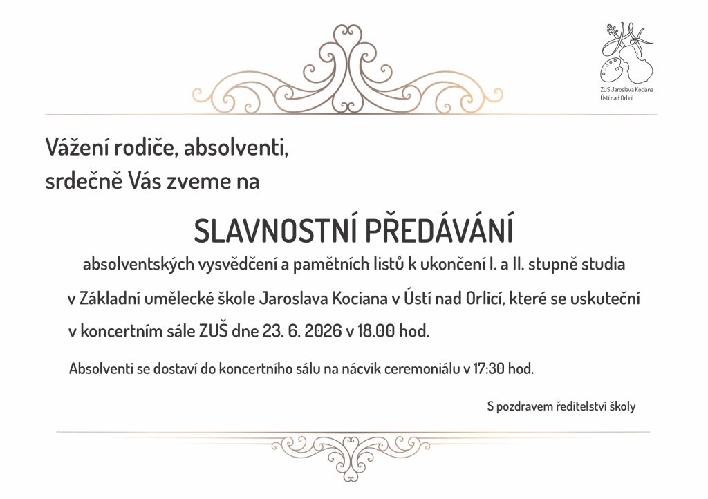 Předávání absolventských vysvědčení